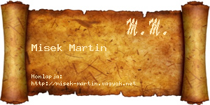 Misek Martin névjegykártya